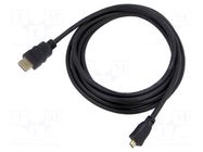 Cable; HDMI plug,micro HDMI plug; PVC; HDCP 2.2,HDMI 2.1; Len: 3m GOOBAY