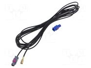 Cable; Fakra plug,SMB plug; black; straight; 5m MTA