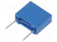Capacitor: polypropylene; MKT; 2.2nF; 1kVDC; 500VAC; 4x8.5x10mm EPCOS