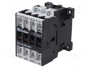 Contactor: 4-pole; NO x3 + NO; 24VAC; 10A; for DIN rail mounting FINDER