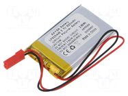 Re-battery: Li-Po; 3.7V; 800mAh; cables,JST SYP-02T-1 socket AKYGA BATTERY