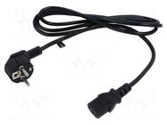 Cable; 3x0.75mm2; CEE 7/7 (E/F) plug angled,IEC C13 female; PVC POS