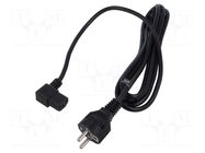 Cable; 3x1mm2; CEE 7/7 (E/F) plug,IEC C13 female angled right POS