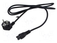 Cable; 3x0.75mm2; CEE 7/7 (E/F) plug angled,IEC C5 female; PVC POS