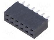 Connector: pin strips; female; PIN: 12; 2.54mm; THT; socket SAMTEC