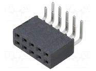 Connector: pin strips; socket; female; PIN: 10; angled 90°; THT SAMTEC