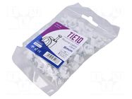 Holder; natural; on round cable; 100pcs; with a nail; 9mm TIE10