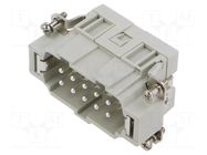 Connector: HDC; contact insert; male; CSE; PIN: 10; 16A; 600V; 10+PE ILME