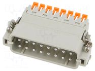Connector: HDC; contact insert; male; CSAH; PIN: 16; 16A; 600V; 16+PE ILME