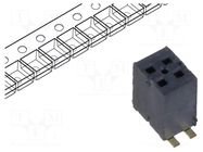 Connector: pin strips; socket; male; PIN: 4; vertical; SMT; 1.27mm SAMTEC
