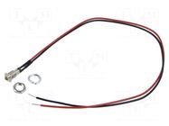 Indicator: LED; prominent; yellow; 2VDC; Ø6mm; MPC; cables; 300mm BIVAR