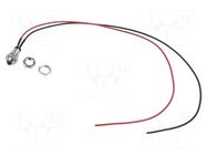 Indicator: LED; prominent; green; 2.1VDC; Ø8mm; MPC; cables; 300mm BIVAR