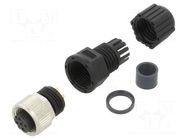 Connector: M12; 4A; 250V; plug; female; PIN: 4; IP67,IP68; straight AMPHENOL LTW