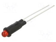 Indicator: LED; red; 2.1VDC; PM3; plastic; 3mm; 2mcd BIVAR