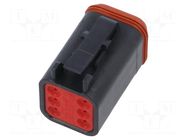 Connector: wire-wire; plug; female; DT; for cable; PIN: 6; black DEUTSCH