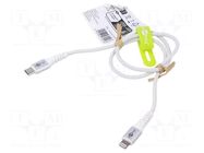 Cable; USB 2.0; Apple Lightning plug,USB C plug; 0.5m; white Goobay