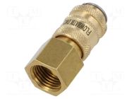 Quick connection coupling; straight; max.35bar; brass; D: 11.5mm PNEUMAT