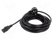 Cable; 3x1mm2; CEE 7/7 (E/F) plug angled,IEC C13 female; PVC SAVIO