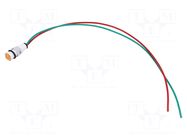 Indicator: LED; prominent; orange; 24VDC; 24VAC; Ø10mm; cables POLAM-ELTA