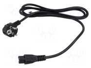 Cable; 3x0.75mm2; CEE 7/7 (E/F) plug angled,IEC C5 female; PVC POS