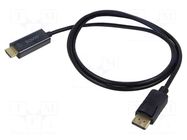 Cable; DisplayPort plug,HDMI plug; Len: 1.5m; black; 30AWG SAVIO