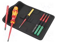 Kit: screwdrivers; insulated,slim; 1kVAC; PZ/S2; case; 7pcs. WERA