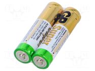 Battery: alkaline; AAA; 1.5V; non-rechargeable; 2pcs; SUPER GP