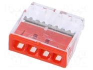 Quick splice; 24A; 450V; for cable; spring clamp; red; 1.5÷2.5mm2 PAWBOL