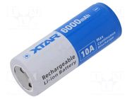 Re-battery: Li-Ion; 26650; 3.6V; 6000mAh; Ø26.5x69.3mm; 10A XTAR