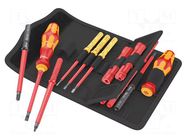 Kit: screwdrivers; insulated; 1kVAC; Kraftform Kompakt VDE; case WERA