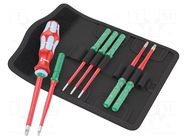 Kit: screwdrivers; insulated,slim; 1kVAC; Torx®; case; 8pcs. WERA