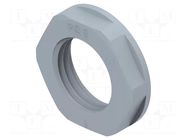 Nut; PG9; polyamide; 22mm; grey; Thread: PG; Entrelec TE Connectivity