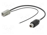 Cable; GT13 socket,HC97 plug; black; straight; 0.2m MTA