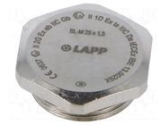 Stopper; M25; 1.5; IP68; brass; Plating: nickel; SKINDICHT®; 29mm LAPP