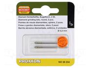 Diamond mill; Ø: 3.2mm; Ø: 2.35mm; 2pcs; Plating: diamond PROXXON