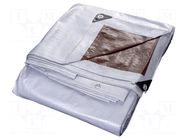 Tarpaulin; L: 12m; Width: 8m; polyetylene; silver-brown; 210g/m2 PLAST