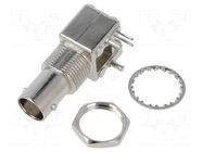 Connector: BNC; socket; female; angled 90°; 50Ω; THT; on PCBs AMPHENOL RF
