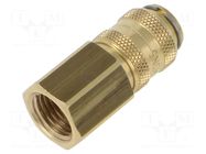 Quick connection coupling; straight; max.35bar; brass; D: 17mm PNEUMAT