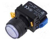 Switch: push-button; 22mm; Stabl.pos: 2; NO; white; LED; IP65; YW IDEC