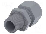 Cable gland; without nut,with long thread; M16; 1.5; IP68; grey TE Connectivity