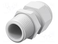 Cable gland; without nut; NPT1/2"; IP68; polyamide; light grey TE Connectivity