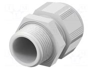 Cable gland; without nut; NPT3/4"; IP68; polyamide; light grey TE Connectivity
