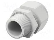 Cable gland; without nut; NPT3/4"; IP68; polyamide; light grey TE Connectivity
