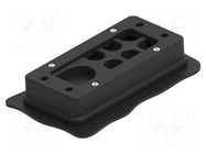 Multigate grommet; black; Holes no: 10; -40÷80°C; IP66; Entrelec TE Connectivity