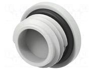 Stopper; M12; 1.5; IP68; polyamide; light grey; Entrelec; 6mm TE Connectivity