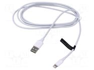 Cable; USB 2.0; Apple Lightning plug,USB A plug; nickel plated VENTION