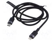 Cable; USB 2.0; Apple Lightning plug,USB C plug; nickel plated VENTION
