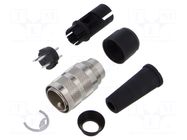 Connector: M16; plug; male; PIN: 3; 7A; 150V; 581; soldering; straight BINDER