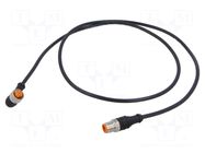 Cable: for sensors/automation; M12; PIN: 4; 1m; plug; 30VDC; 4A; 1200 LUTRONIC