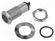 Indicator: LED; flat; green; 110VAC; Ø12.7mm; IP67; connectors MARL